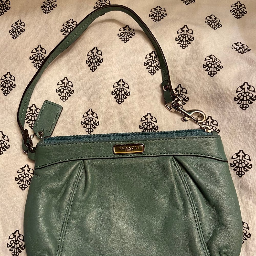Coach Sea-foam/Aqua Patent Leather Wristlet